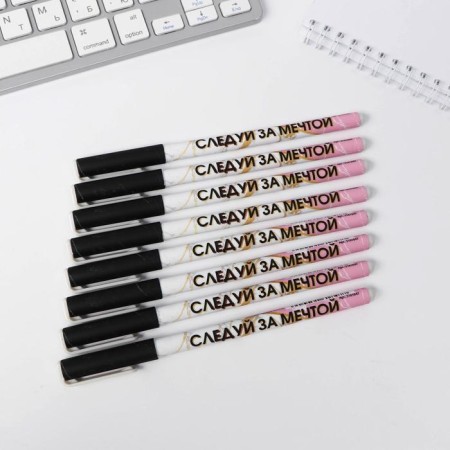 Ballpack blue paste 0.7 mm with cap “Follow the dream” Plastic software, price for 1pc-2