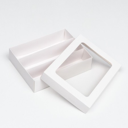 Box for Makarun, with a lodge, white 21 x 16.5 x 5.5 cm-2
