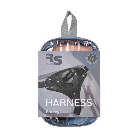 Panties for strapon Realstick Strap-on Emery with tpr nozzle, eco-leather, black color-12