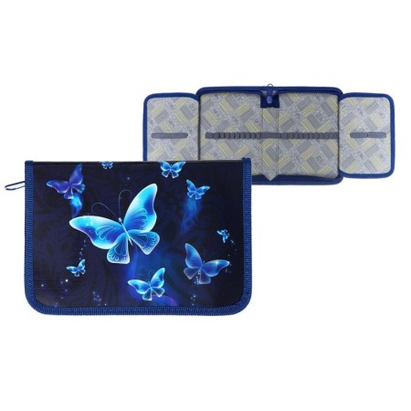 Penal 1 section, 140 x 205 x 38 mm, 2 folding strips, calligrata 30p32_2v "Butterflies", laminated cardboard