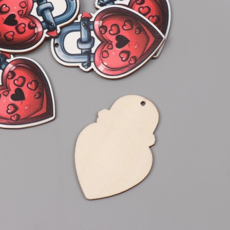 Decor for creativity tree "Heart and Heart" set of 5 pcs 5.5x3.7x0.3 cm-1