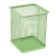 A glass for writing accessories, square, metal mesh, green