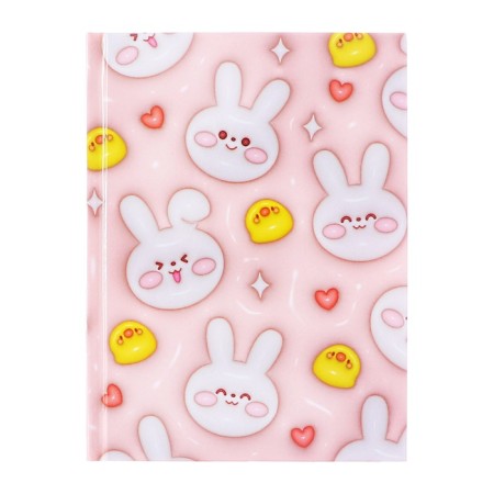 Notepad A6, 64 sheets in the cage "Bunnies and ducks", hard cover, glossy lamination, offset unit