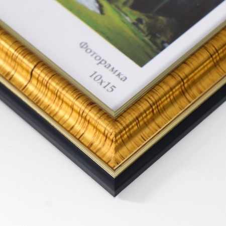 Photo frame Plastic "Office 2" 10x15 cm, gold-2