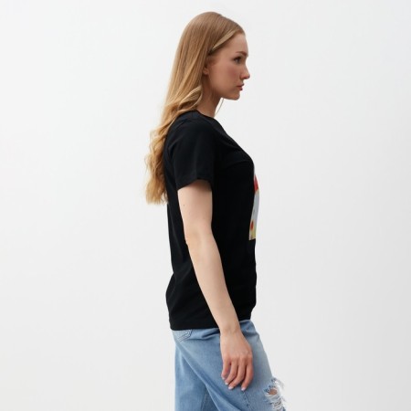 T -shirt female, black color, size 50-2