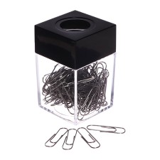 Square crossbreaker with a magnet transparent plastic, paper clips 100 pieces