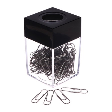 Square crossbreaker with a magnet transparent plastic, paper clips 100 pieces