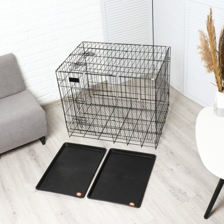 A cage with a hatch for dogs and cats, 85 x 60 x 70 cm, black-9