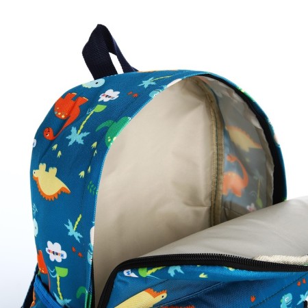 A backpack with a zipper, an outer pocket, the color is turquoise-5