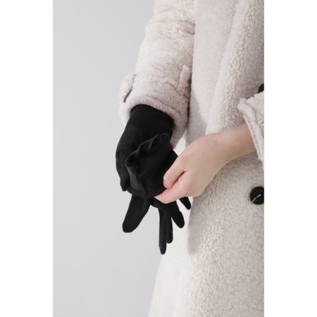 Female gloves, size 6.5, without insulation, black color-2