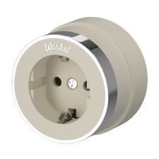 The socket W5871055 with the grounding of Vintage, ivory matte chromium