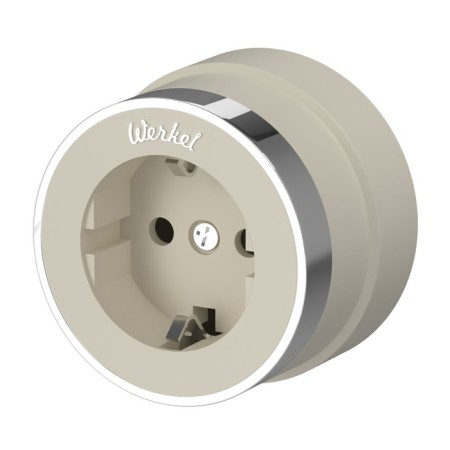 The socket W5871055 with the grounding of Vintage, ivory matte chromium