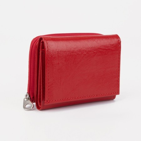 Women's wallet on the button, red color