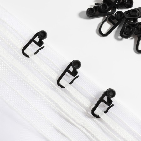 Hook for curtains, cloves with a lock, 2.7 × 1.1 cm, black color-1