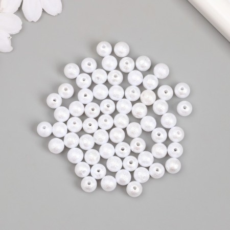 Beads for creativity plastic "Pearls White rough" d = 0.8 cm set of 500 grams-2