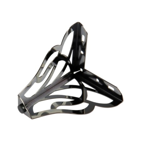 Furniture support cappio carved OP02, h = 130 mm. 10 mm, glossy black color-2