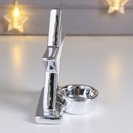 Souvenir Ceramics Summary "Double Star" silver 12.8x7.8x12.3 cm-2