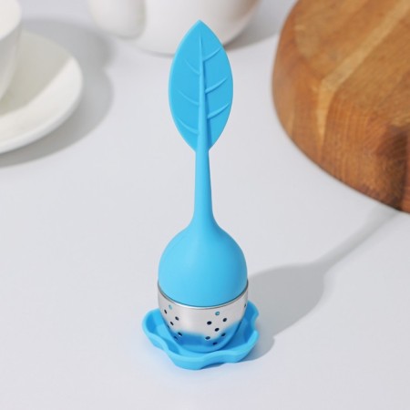 Sieve for tea "leaf", stainless steel 304, blue color-3