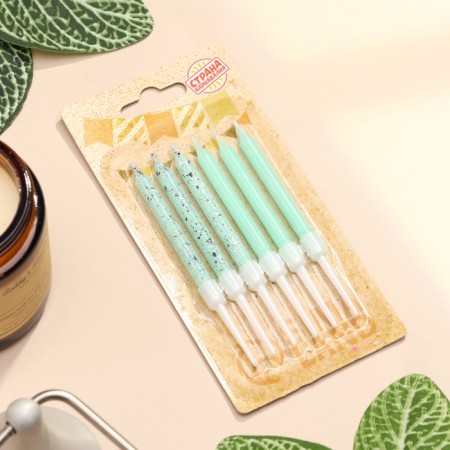 Candles for the cake "Brilliant party", 6 pcs, blue-4