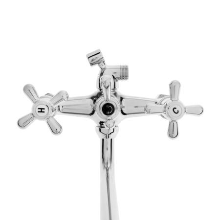 Bath mixer "Center for the plumbing" 15417, two -wound, wall, with a shower set, chrome-1