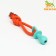 Chewing toy with rope "Papilla", up to 25 cm, orange/blue