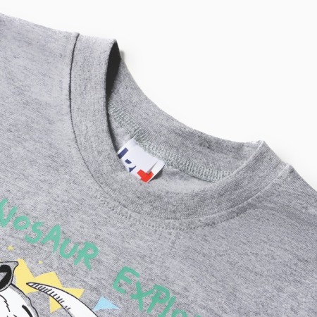 T -shirt for a boy, color gray melange, height 128 cm-1