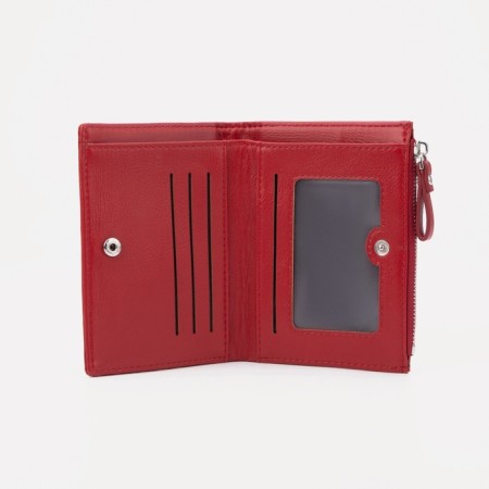 Women's wallet on the button, red color-2