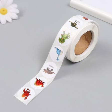 Stick Paper "Dinosaurus" d = 2.5 cm 500 pcs in the roll-4