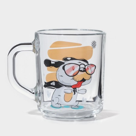 Mug "True Friends", glass, 200 ml, MIX drawing-7