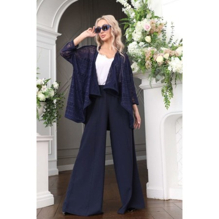 Cardigan female, size 44, dark blue color-12