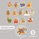 Stickers for creativity "owl New Year" embossing gold set 48 pcs 9x7x0.8 cm