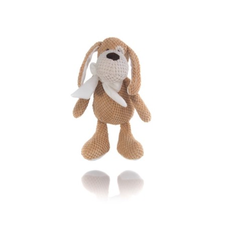 Soft toy Gulliver dog with a bow, beige color, 30 cm-9