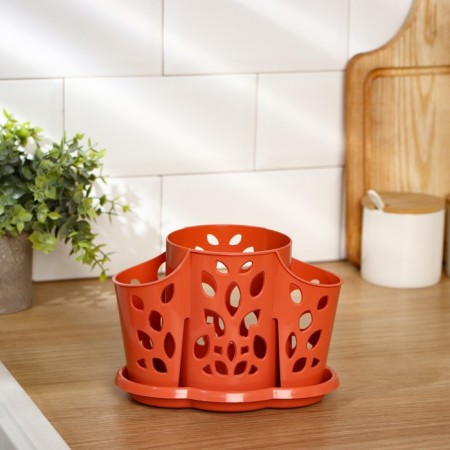 Camelia cutlery stand, 3 departments, color mix-11