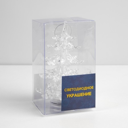 Christmas tree toy "Crystal Christmas tree" 18 cm, from batteries, glow of multi (RGB)-3