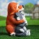Garden figure "Puppy with a kitten" sitting, 28x22x20cm