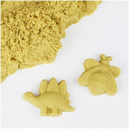 Sand for modeling "magic sand", yellow, 500 g, 2 forms.-5