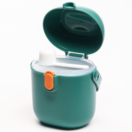 Container for storing baby food, with a spoon of 450 ml, green color-2