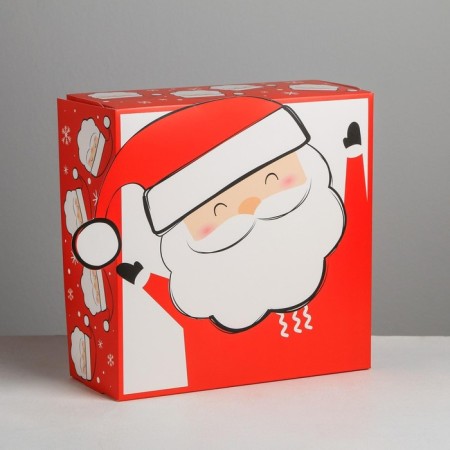 Folding box "Santa Claus", 25 x 25 x 10 cm, new year-1