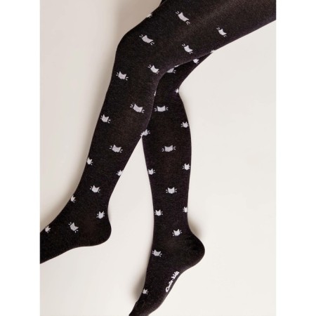 Pantyhose children's cotton CONTE KIDS TIP-Top, height 92-98 cm, black color