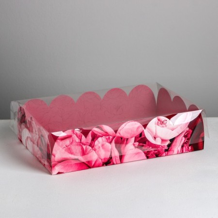 Cookie box, confectionery packaging with PVC lid, Enjoy EVERY MOMENT, 20 x 30 x 8 cm-1