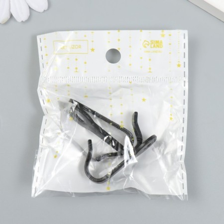 Metal hook "heart" black 4x1.6x0.8 cm-4