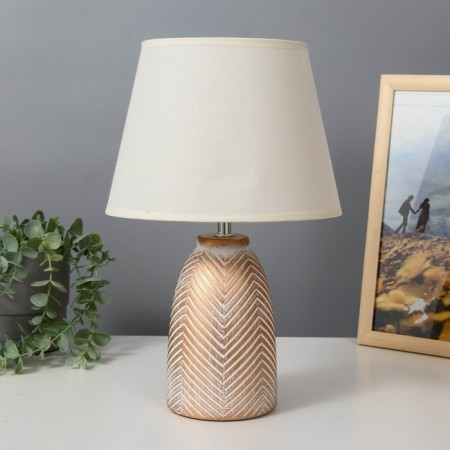Table lamp "Diana" E14 40W white with a golden patina 22x22x35 cm