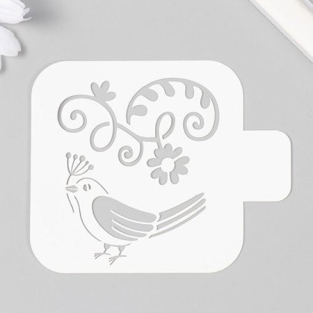Plastic stencil "Bird" 9x9 cm