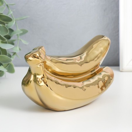 Souvenir Ceramics "Bueau of bananas" gold 9x17x7.5 cm-2