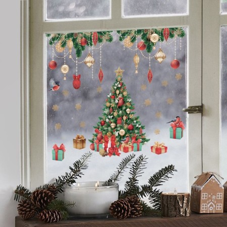 Stick for windows "New Year's spruce", 50 x 70 cm, New Year-3