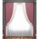Set of curtains "Latur", white - pink