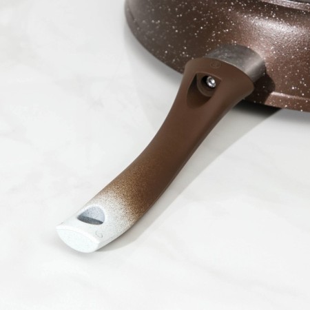 Pan, d = 28 cm, plastic handle, anti -stick coating, color coffee marble-3