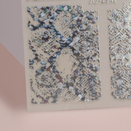 Nail stickers "snake", foil, silver/holographic color-2