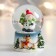 Souvenir Polystone Water Ball "Snowman with a Christmas tree and deer" 4.5x4.5x6.5 cm