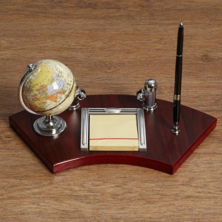 Set of a desktop 4V1 with a business card holder, 18x35 cm, red tree-4